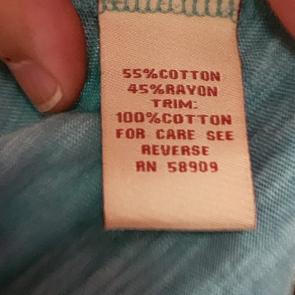 Reba Teal Blue Accent Button Down Tunic 2X Turquoise - Picture 7 of 9